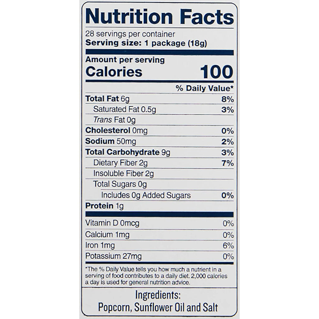 Skinny pop (popcorn) 28 bags a box