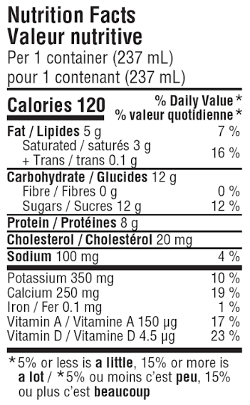 Sealtest white milk 2% 237ml (case of 48)